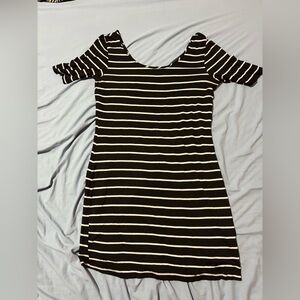 Smart Set Black and White Striped Mini Dress size xl